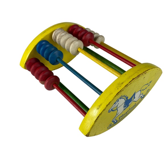 Vintage Wooden Playskool Mathematic Abacus Math Learning Simple Montessori Kid - Picture 5 of 16